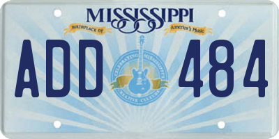 MS license plate ADD484