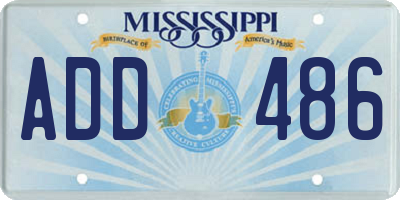 MS license plate ADD486