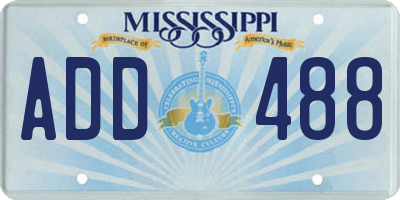 MS license plate ADD488