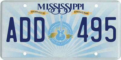 MS license plate ADD495