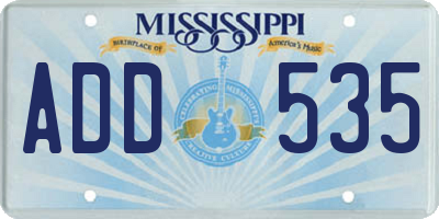 MS license plate ADD535