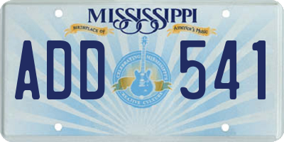 MS license plate ADD541