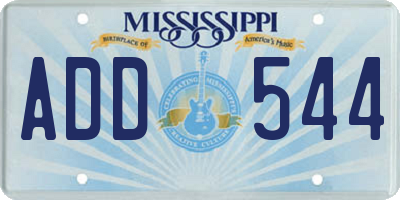 MS license plate ADD544