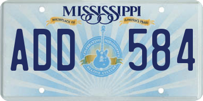 MS license plate ADD584