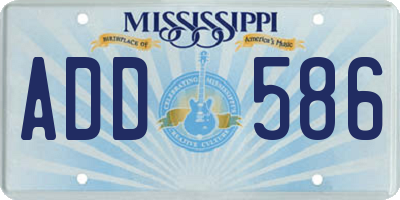 MS license plate ADD586