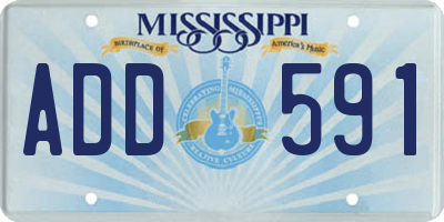 MS license plate ADD591