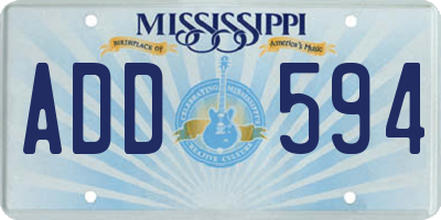 MS license plate ADD594