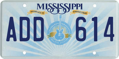 MS license plate ADD614