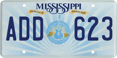 MS license plate ADD623