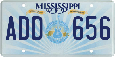 MS license plate ADD656