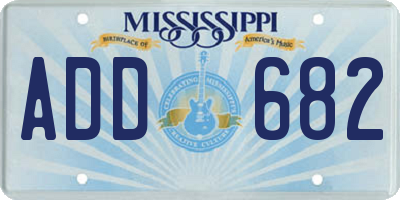 MS license plate ADD682