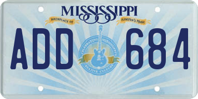 MS license plate ADD684