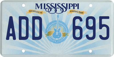 MS license plate ADD695
