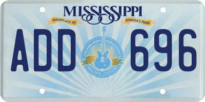 MS license plate ADD696
