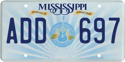 MS license plate ADD697