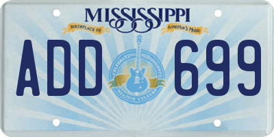 MS license plate ADD699