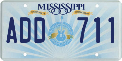 MS license plate ADD711