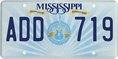 MS license plate ADD719