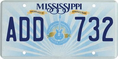 MS license plate ADD732