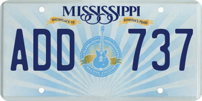 MS license plate ADD737
