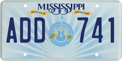 MS license plate ADD741