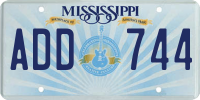 MS license plate ADD744