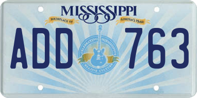 MS license plate ADD763