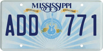 MS license plate ADD771