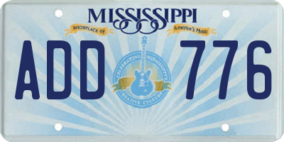 MS license plate ADD776