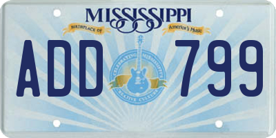 MS license plate ADD799
