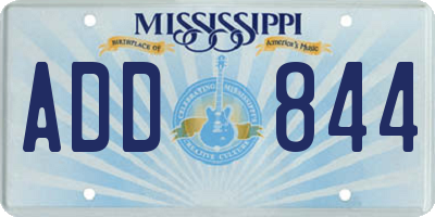 MS license plate ADD844