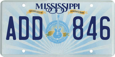 MS license plate ADD846