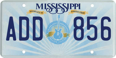 MS license plate ADD856