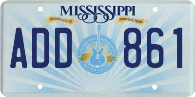 MS license plate ADD861