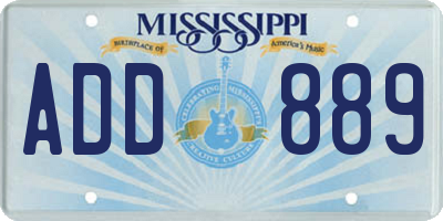 MS license plate ADD889
