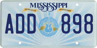 MS license plate ADD898