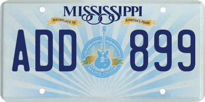 MS license plate ADD899