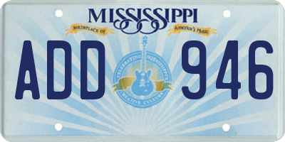 MS license plate ADD946