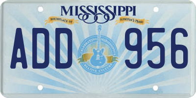 MS license plate ADD956