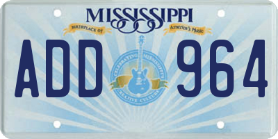 MS license plate ADD964