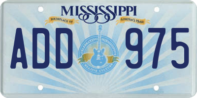 MS license plate ADD975