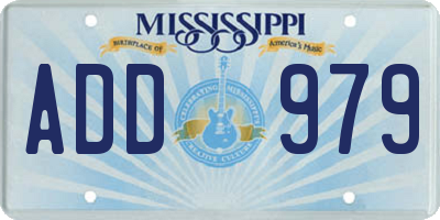 MS license plate ADD979