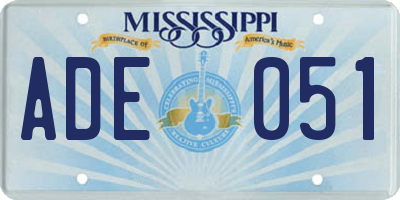 MS license plate ADE051