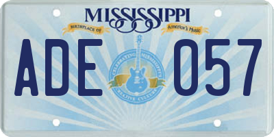 MS license plate ADE057