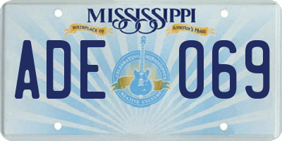 MS license plate ADE069