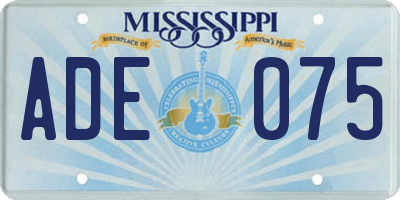 MS license plate ADE075