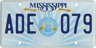 MS license plate ADE079