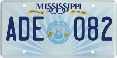 MS license plate ADE082