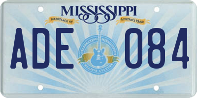 MS license plate ADE084