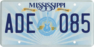 MS license plate ADE085